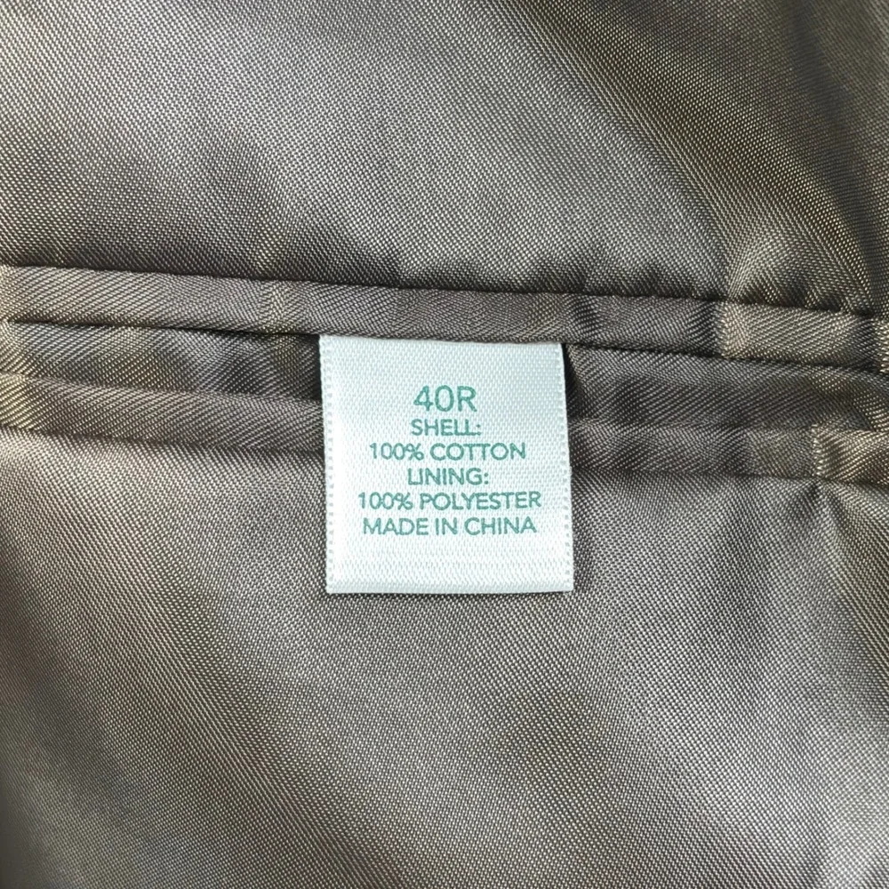 Saddlebred 40R Brown Corduroy Sport Coat Blazer 2 Button 100% Cotton